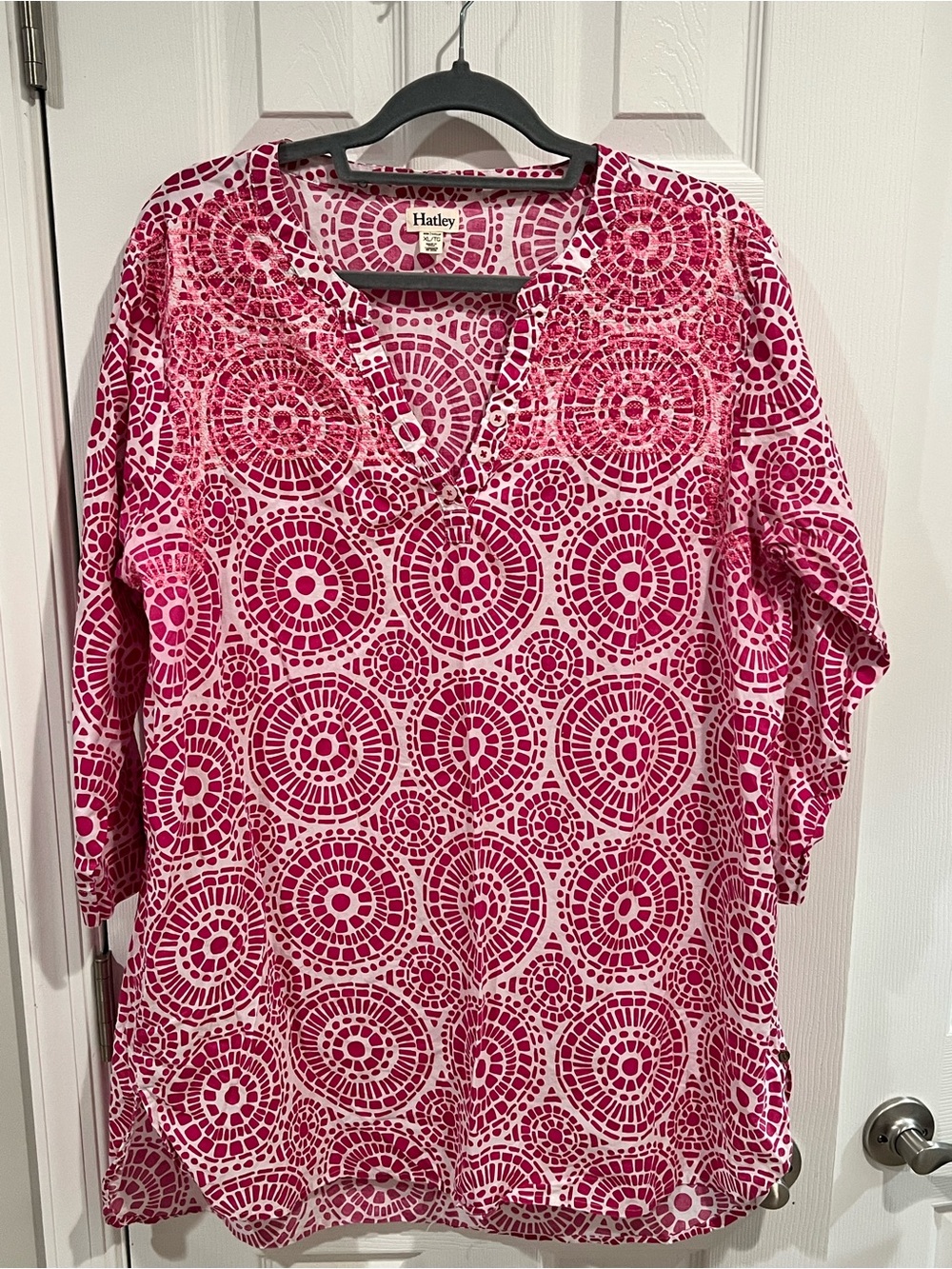 Hatley Pink Circular Print V-Neck Tunic swimsuit coverup